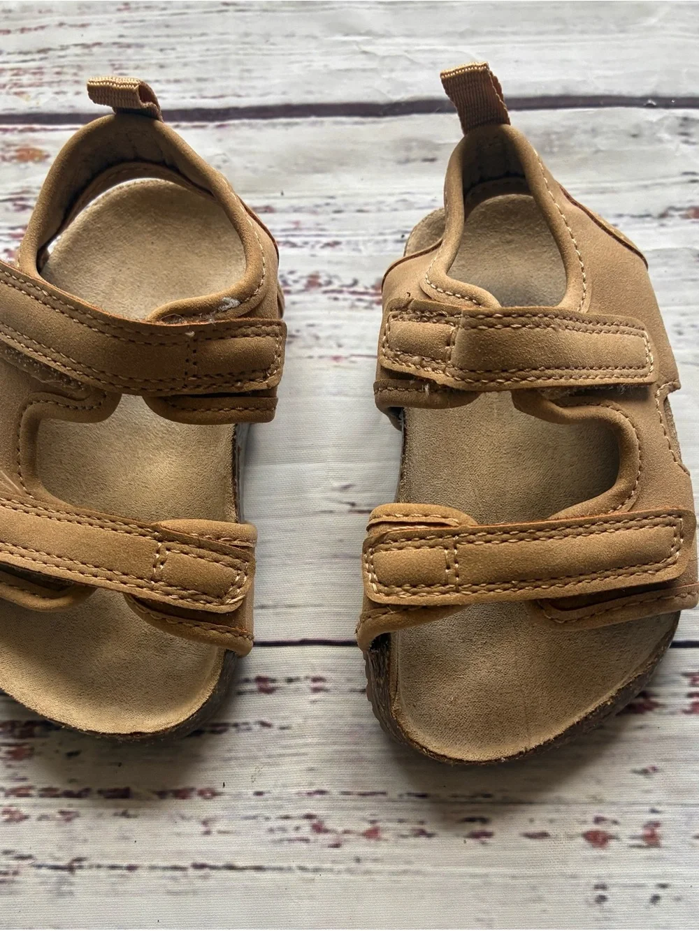Toddler Size 4 Tan Adjustable Adventure Sandals - Comfortable Summer